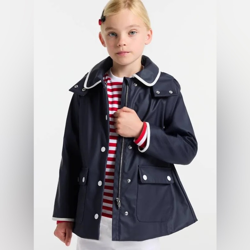 Jacadi Paris Girl hooded raincoat - navy